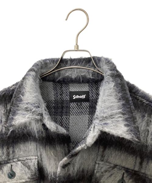 Schott（ショット）Schott (ショット) SHAGGY PLAID SHIRT グレー サイズ:XLの古着・服飾アイテム