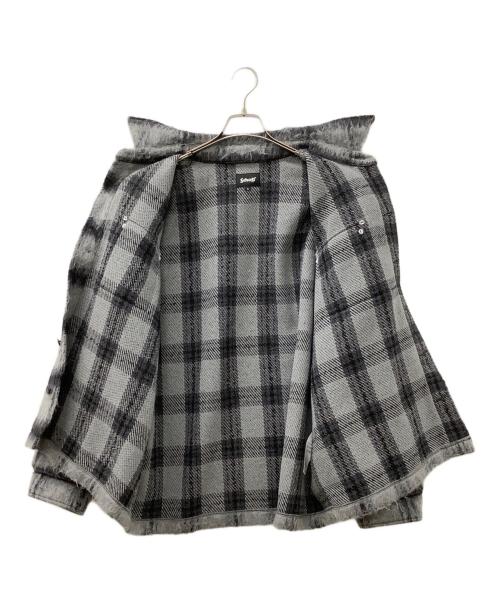 Schott（ショット）Schott (ショット) SHAGGY PLAID SHIRT グレー サイズ:XLの古着・服飾アイテム