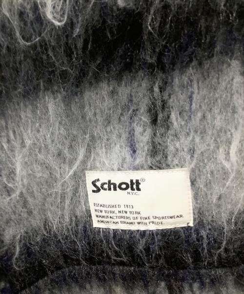 Schott（ショット）Schott (ショット) SHAGGY PLAID SHIRT グレー サイズ:XLの古着・服飾アイテム