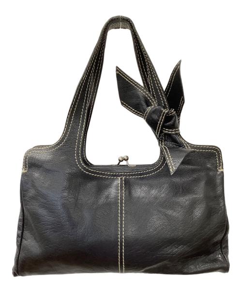 MIU MIU（ミュウミュウ）MIU MIU (ミュウミュウ) レザーハンドバッグ ブラックの古着・服飾アイテム