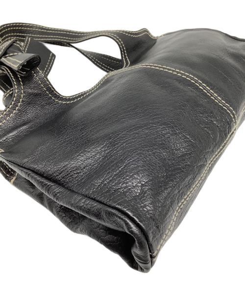 MIU MIU（ミュウミュウ）MIU MIU (ミュウミュウ) レザーハンドバッグ ブラックの古着・服飾アイテム
