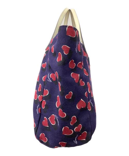 GUCCI（グッチ）GUCCI (グッチ) ハートビート ハンドバッグ ネイビー×レッドの古着・服飾アイテム