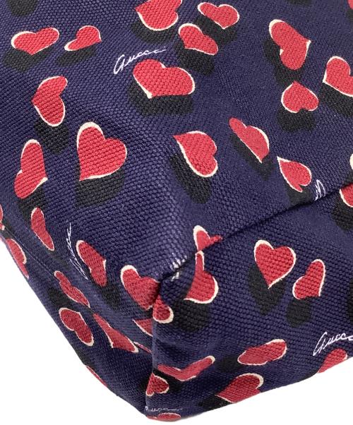 GUCCI（グッチ）GUCCI (グッチ) ハートビート ハンドバッグ ネイビー×レッドの古着・服飾アイテム