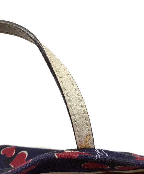 GUCCI（グッチ）GUCCI (グッチ) ハートビート ハンドバッグ ネイビー×レッドの古着・服飾アイテム