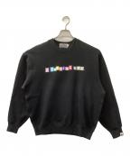 A BATHING APEアベイシングエイプ）の古着「LOGO RELAXED FIT CREWNECK SWEATSHIRT」｜ブラック