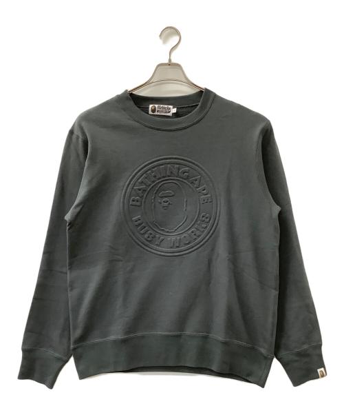 A BATHING APE（アベイシングエイプ）A BATHING APE (アベイシングエイプ) クルーネックスウェット グレー サイズ:Lの古着・服飾アイテム
