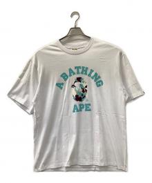 A BATHING APE（アベイシングエイプ）の古着「半袖カットソー」｜ホワイト×ブルー