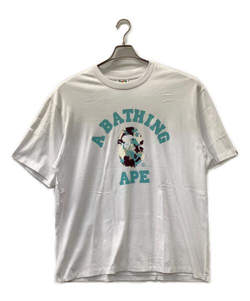 A BATHING APE（アベイシングエイプ）A BATHING APE (アベイシングエイプ) 半袖カットソー ホワイト×ブルー サイズ:XLの古着・服飾アイテム