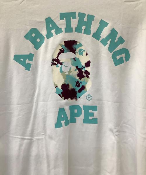 A BATHING APE（アベイシングエイプ）A BATHING APE (アベイシングエイプ) 半袖カットソー ホワイト×ブルー サイズ:XLの古着・服飾アイテム