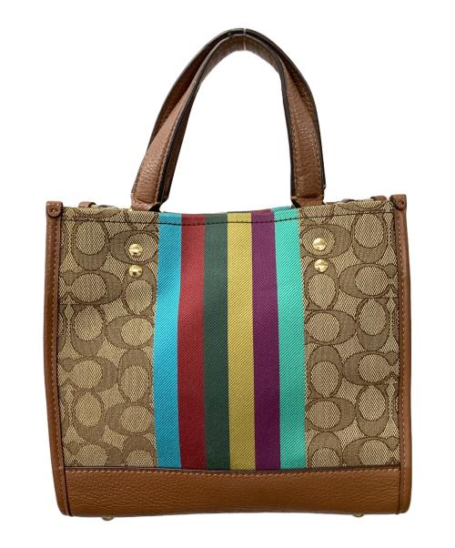 COACH（コーチ）COACH (コーチ) シグネチャーデンプシートート ブラウンの古着・服飾アイテム