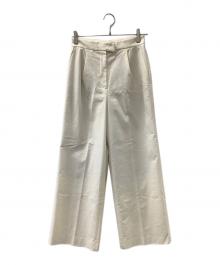 BALLSEY（ボールジィ）の古着「リネンレーヨンストレッチ タックストレートパンツ」｜ベージュ