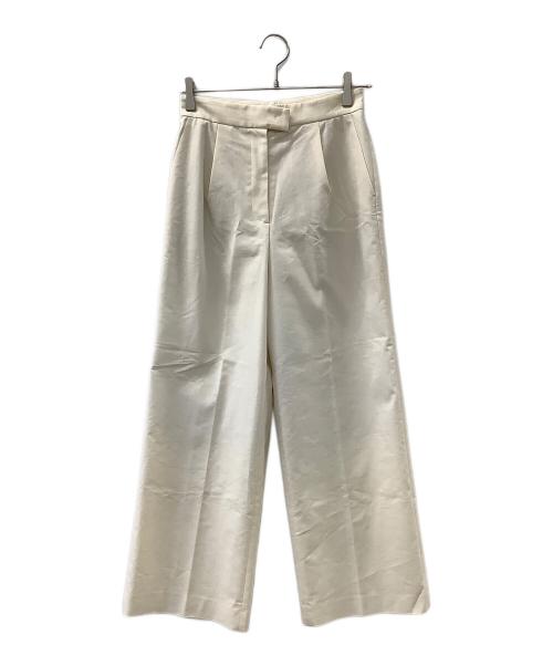 BALLSEY（ボールジィ）BALLSEY (ボールジィ) リネンレーヨンストレッチ タックストレートパンツ ベージュ サイズ:36 未使用品の古着・服飾アイテム