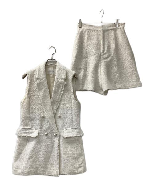 ARPEGE STORY（アルページュストーリー）ARPEGE STORY (アルページュストーリー) ツイードセットアップ ホワイト サイズ:2の古着・服飾アイテム