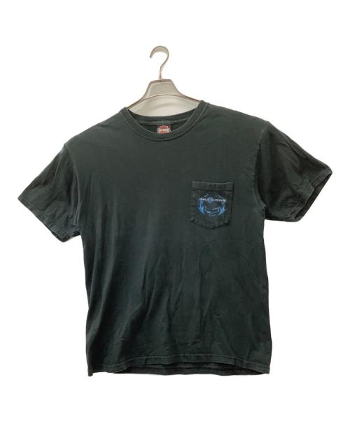 HARLEY-DAVIDSON（ハーレーダビッドソン）HARLEY-DAVIDSON (ハーレーダビッドソン) ポケットTシャツ ブラック×ブルー サイズ:Lの古着・服飾アイテム