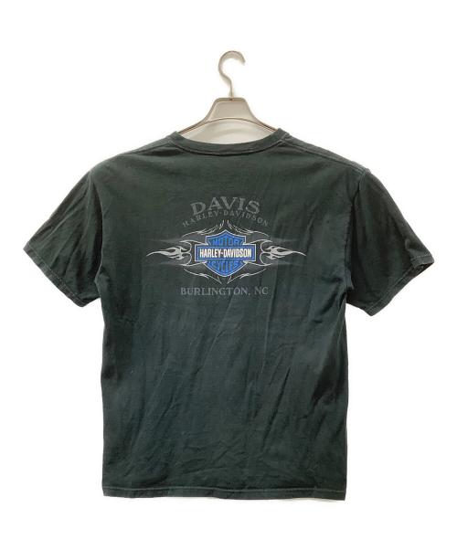 HARLEY-DAVIDSON（ハーレーダビッドソン）HARLEY-DAVIDSON (ハーレーダビッドソン) ポケットTシャツ ブラック×ブルー サイズ:Lの古着・服飾アイテム