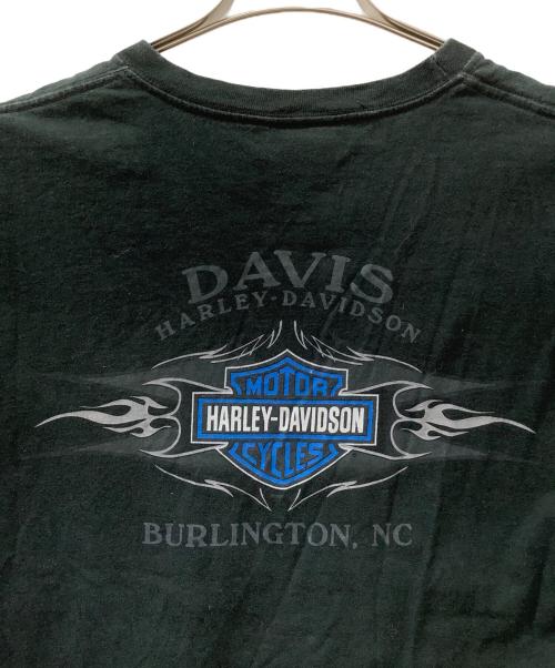 HARLEY-DAVIDSON（ハーレーダビッドソン）HARLEY-DAVIDSON (ハーレーダビッドソン) ポケットTシャツ ブラック×ブルー サイズ:Lの古着・服飾アイテム