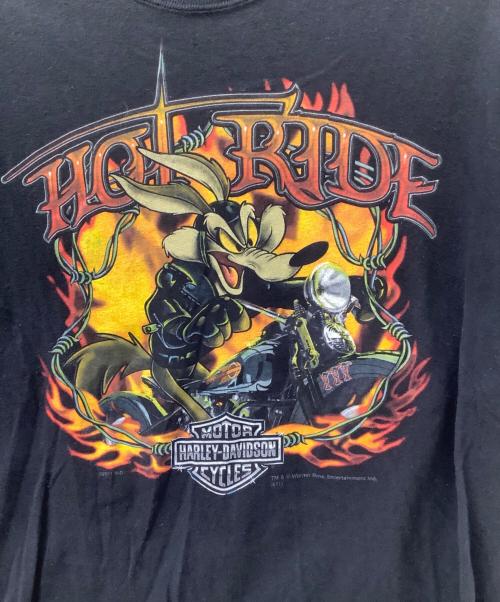 HARLEY-DAVIDSON（ハーレーダビッドソン）HARLEY-DAVIDSON (ハーレーダビッドソン) LOONEY TUNES (ルーニーチューンズ) 半袖カットソー ブラック サイズ:Lの古着・服飾アイテム