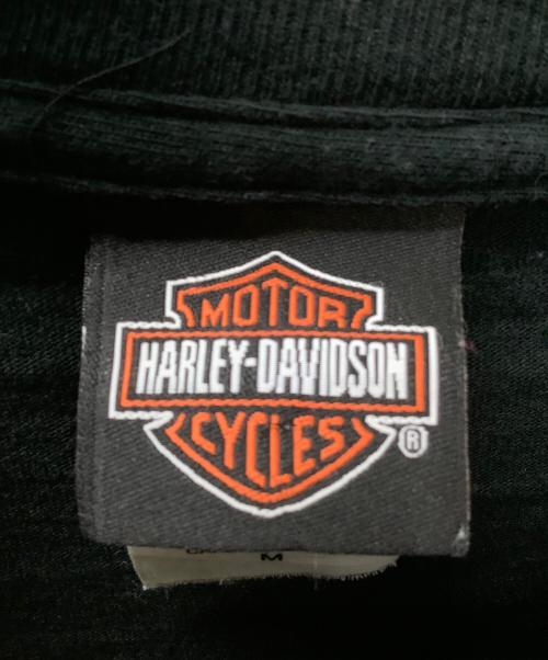 HARLEY-DAVIDSON（ハーレーダビッドソン）HARLEY-DAVIDSON (ハーレーダビッドソン) LOONEY TUNES (ルーニーチューンズ) 半袖カットソー ブラック×オレンジ サイズ:Mの古着・服飾アイテム