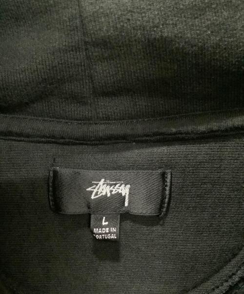 stussy（ステューシー）stussy (ステューシー) CONTRAST STITCH LABEL HOODIE ブラック サイズ:Lの古着・服飾アイテム