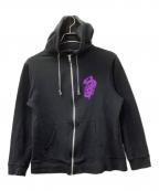stussyステューシー）の古着「ジップパーカー」｜ブラック×パープル