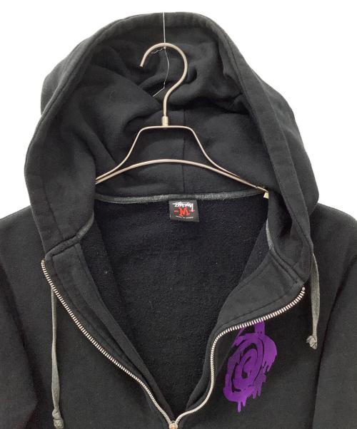 stussy（ステューシー）stussy (ステューシー) ジップパーカー ブラック×パープル サイズ:Ｍの古着・服飾アイテム