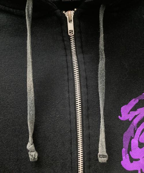stussy（ステューシー）stussy (ステューシー) ジップパーカー ブラック×パープル サイズ:Ｍの古着・服飾アイテム