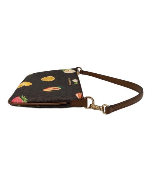 MICHAEL KORS（マイケル・コース）MICHAEL KORS (マイケル・コース) JET SET TRAVEL コンバーチブル ポーチ リストレット スモール - MKシグネチャー ブラウンの古着・服飾アイテム