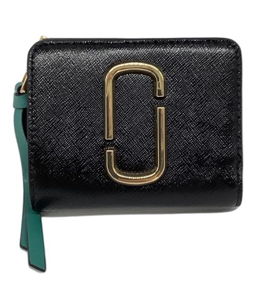 MARC JACOBS（マークジェイコブス）MARC JACOBS (マークジェイコブス) THE SNAP SHOT MINI COMPACT WALLET ブラック×ホワイトの古着・服飾アイテム