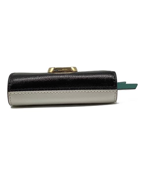 MARC JACOBS（マークジェイコブス）MARC JACOBS (マークジェイコブス) THE SNAP SHOT MINI COMPACT WALLET ブラック×ホワイトの古着・服飾アイテム