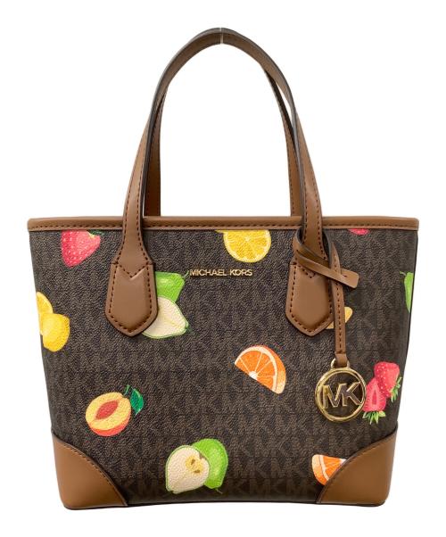 MICHAEL KORS（マイケル・コース）MICHAEL KORS (マイケル・コース) EVAコンバーチブルトップジップトートエクストラスモール ブラウンの古着・服飾アイテム