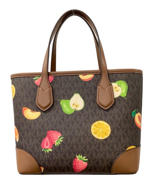 MICHAEL KORS（マイケル・コース）MICHAEL KORS (マイケル・コース) EVAコンバーチブルトップジップトートエクストラスモール ブラウンの古着・服飾アイテム