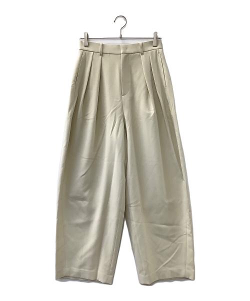 Curensology（カレンソロジー）Curensology (カレンソロジー) ダブルクロスツータックパンツ ベージュ サイズ:38 未使用品の古着・服飾アイテム