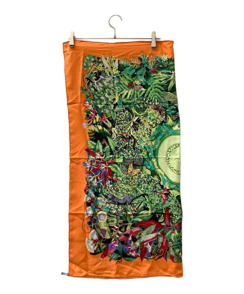 HERMES（エルメス）HERMES (エルメス) カレ90 Au Coeur de la Vie 生命の森 オレンジの古着・服飾アイテム