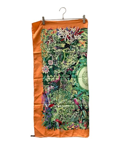HERMES（エルメス）HERMES (エルメス) カレ90 Au Coeur de la Vie 生命の森 オレンジの古着・服飾アイテム