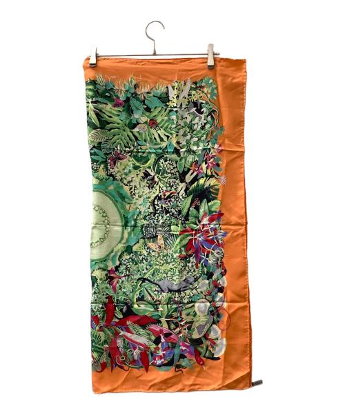 HERMES（エルメス）HERMES (エルメス) カレ90 Au Coeur de la Vie 生命の森 オレンジの古着・服飾アイテム