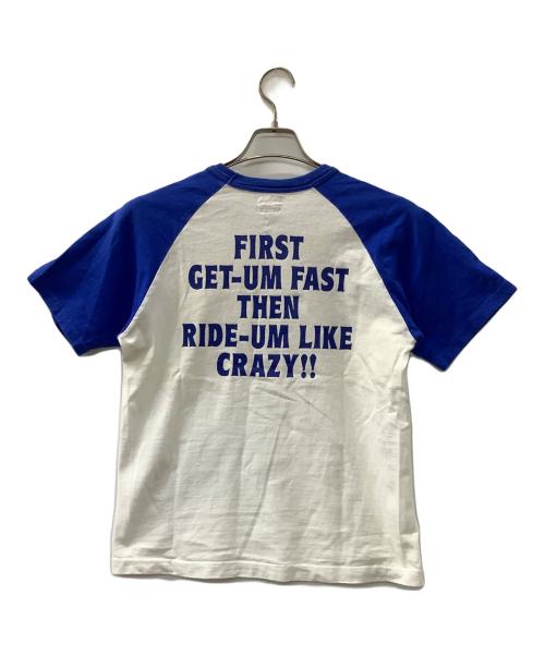 THE REAL McCOY'S（ザ・リアルマッコイズ）THE REAL McCOY'S (ザ・リアルマッコイズ) Buco 半袖Tシャツ ブルー×ホワイト サイズ:36の古着・服飾アイテム