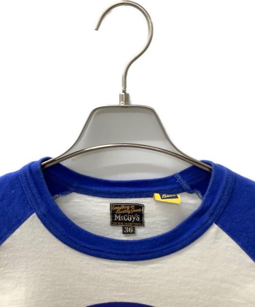 THE REAL McCOY'S（ザ・リアルマッコイズ）THE REAL McCOY'S (ザ・リアルマッコイズ) Buco 半袖Tシャツ ブルー×ホワイト サイズ:36の古着・服飾アイテム