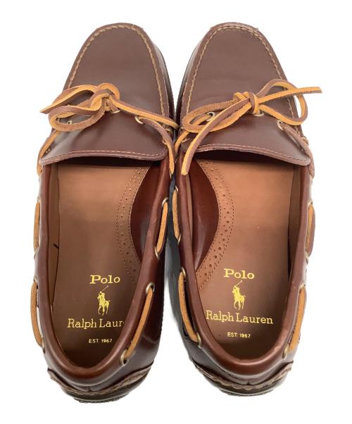 POLO RALPH LAUREN（ポロ・ラルフローレン）POLO RALPH LAUREN (ポロ・ラルフローレン) レザー スリッポン ドライビングシューズ ブラウン サイズ:US8の古着・服飾アイテム