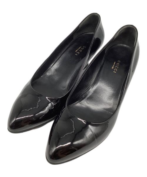 GUCCI（グッチ）GUCCI (グッチ) ウェッジソールパンプス ブラック サイズ:38の古着・服飾アイテム