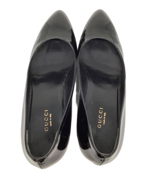 GUCCI（グッチ）GUCCI (グッチ) ウェッジソールパンプス ブラック サイズ:38の古着・服飾アイテム