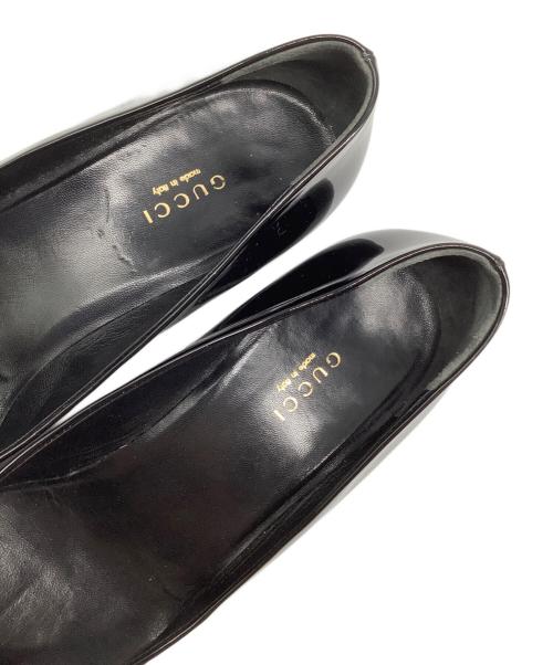 GUCCI（グッチ）GUCCI (グッチ) ウェッジソールパンプス ブラック サイズ:38の古着・服飾アイテム