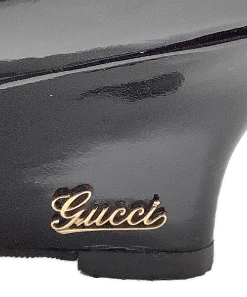GUCCI（グッチ）GUCCI (グッチ) ウェッジソールパンプス ブラック サイズ:38の古着・服飾アイテム