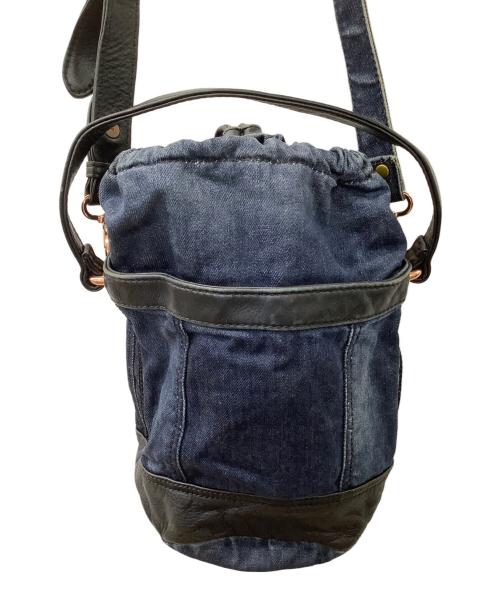 DIESEL（ディーゼル）DIESEL (ディーゼル) 巾着ショルダーバッグ インディゴの古着・服飾アイテム