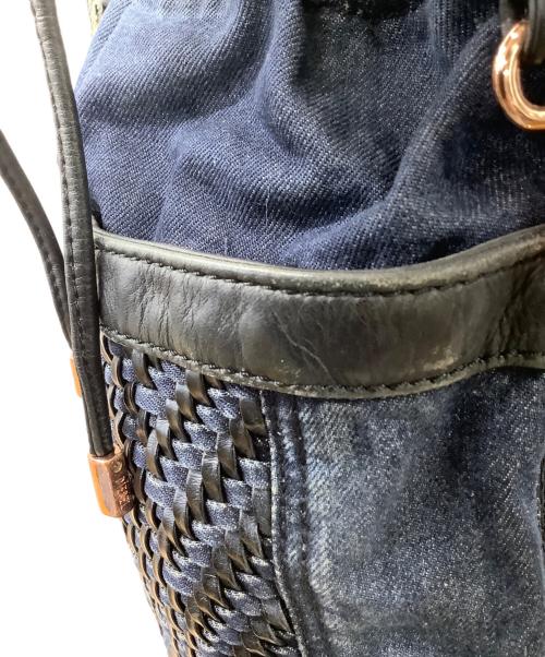 DIESEL（ディーゼル）DIESEL (ディーゼル) 巾着ショルダーバッグ インディゴの古着・服飾アイテム
