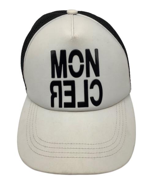 MONCLER GRENOBLE（モンクレール グルノーブル）MONCLER GRENOBLE (モンクレール グルノーブル) ラバーロゴ2トーンキャップ ホワイト×ブラック サイズ:Mの古着・服飾アイテム