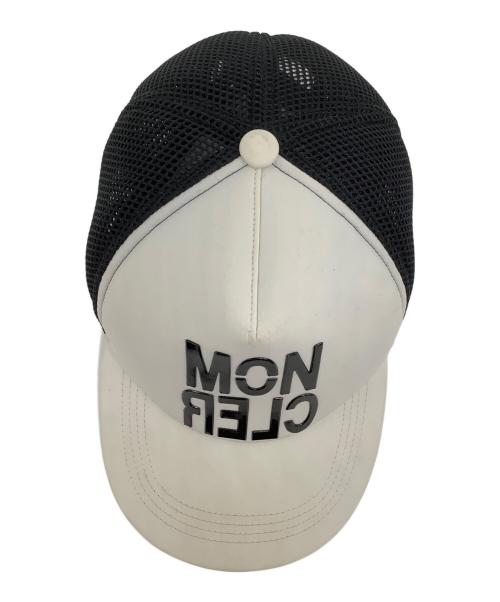 MONCLER GRENOBLE（モンクレール グルノーブル）MONCLER GRENOBLE (モンクレール グルノーブル) ラバーロゴ2トーンキャップ ホワイト×ブラック サイズ:Mの古着・服飾アイテム