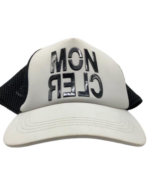 MONCLER GRENOBLE（モンクレール グルノーブル）MONCLER GRENOBLE (モンクレール グルノーブル) ラバーロゴ2トーンキャップ ホワイト×ブラック サイズ:Mの古着・服飾アイテム