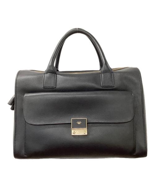 ANYA HINDMARCH（アニヤ・ハインドマーチ）ANYA HINDMARCH (アニヤ・ハインドマーチ) Carker 2WAYバッグ ブラックの古着・服飾アイテム