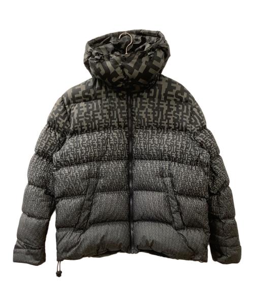 DIESEL（ディーゼル）DIESEL (ディーゼル) ダウンジャケット ブラック×カーキ サイズ:XLの古着・服飾アイテム