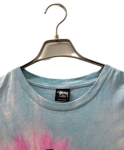 stussy（ステューシー）stussy (ステューシー) Aqua Spiral SS tie-dye スカイブルー×ピンク サイズ:XLの古着・服飾アイテム